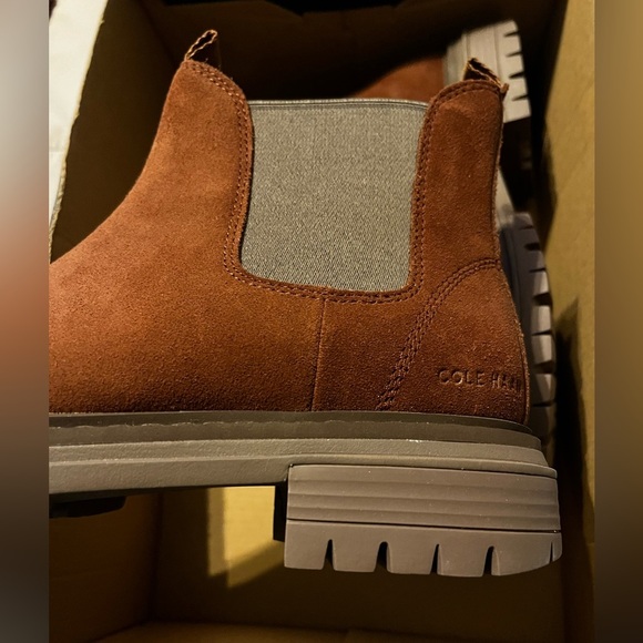 Cole Haan McIntyre Chelsea Boot Dark Suede Sequoia Lava Men’s Size 7 - Picture 10 of 12